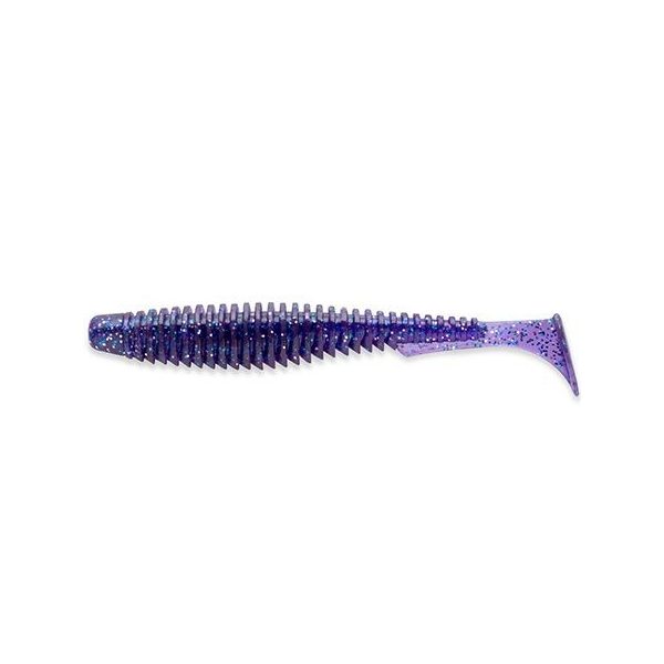 FISHUP U-Shad 2" (10pcs.), #060 - Dark Violet/Peacock & Silver Plasztik műcsali
