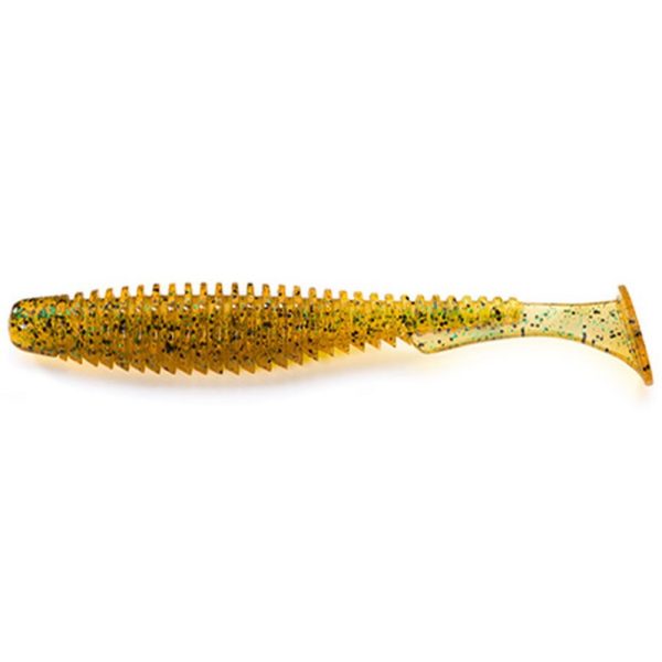 FISHUP U-Shad 3" (9pcs.), #036 - Caramel/Green & Black Plasztik műcsali