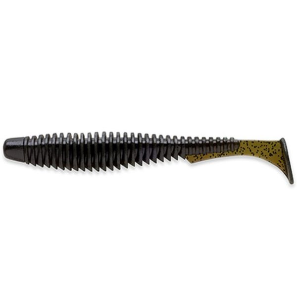 FISHUP U-Shad 4" (8pcs.), #043 - Watermelon Brown/Black Plasztik műcsali