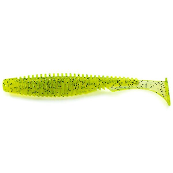 FISHUP U-Shad 4" (8pcs.), #055 - Chartreuse/Black Plasztik műcsali