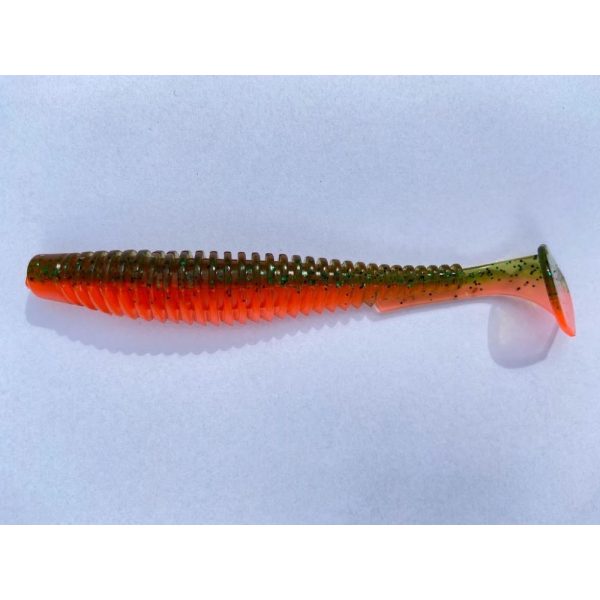 FISHUP U-Shad 4" (8pcs.), #205 - Watermelon/Flo Orange Plasztik műcsali