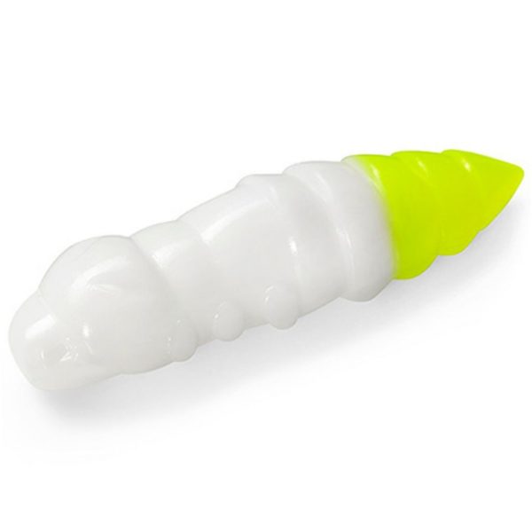 FISHUP Pupa 1.2" (10pcs.), #131 - White/Hot Chartreuse Plasztik műcsali