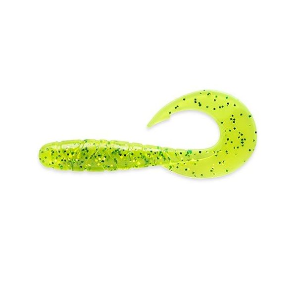 FISHUP Mighty Grub 4.5" (4pcs.), #026 - Flo Chartreuse/Green Plasztik műcsali