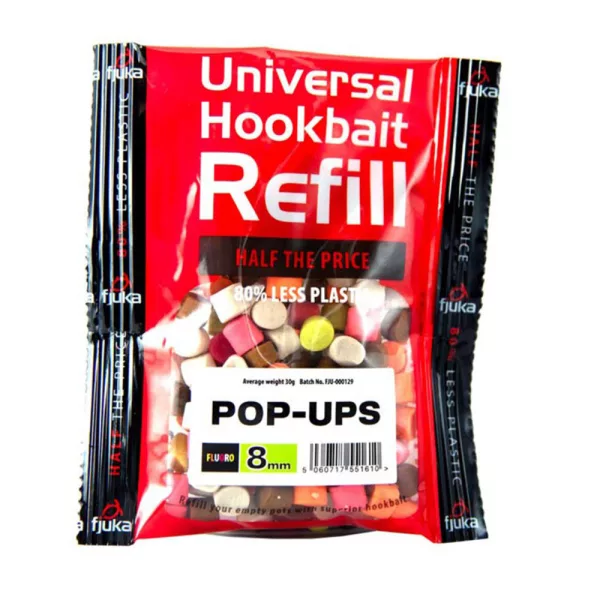 Fjuka Pop-Ups Mixed Colours 8mm Pop Up Utántöltő Csomagolásban 50gr