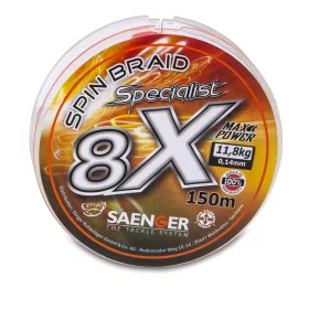   Saenger 8X Specialist Spin Braid Narancssárga 0,16mm 150m Fonott Főzsinór