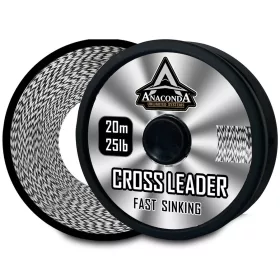   Anaconda Fast Sinking Cross Leader Fekete-Fehér 25lb 20m Fonott Előkezsinór