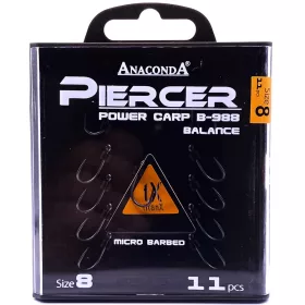   Anaconda Piercer Power Carp B-988 8 Füles, Szakállas Pontyozó Horog 11db