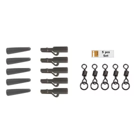   Anaconda 360° Flex Ring Swivel Safety Clip Kit Zöld Biztonsági Ólomklipsz Rendszer 5db