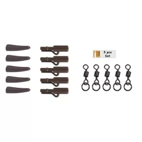  Anaconda 360° Flex Ring Swivel Safety Clip Kit Barna Biztonsági Ólomklipsz Rendszer 5db