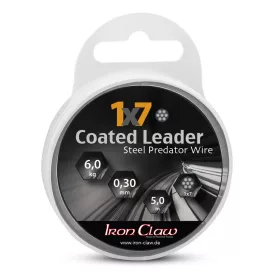   Iron Claw 1x7 Coated Leader Fekete 0,42mm 5m Bevonatos Acél Előkezsinór
