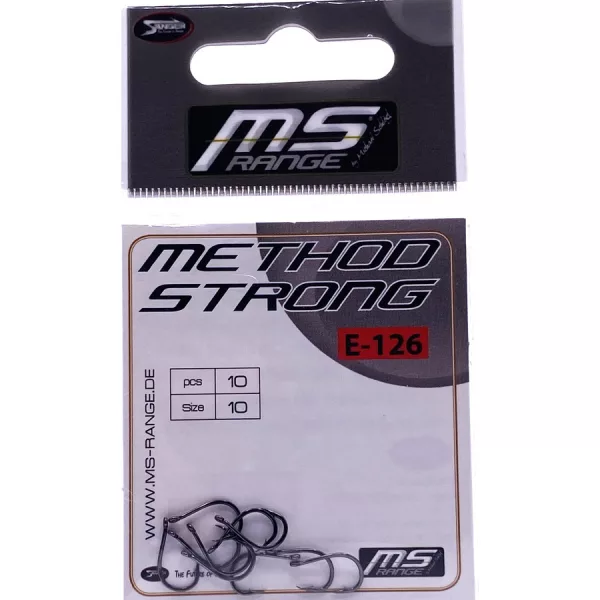 MS Range E-126 Method Strong 10 Füles, Szakállas Horog 10db