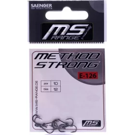   MS Range E-126 Method Strong 12 Füles, Szakállas Horog 10db