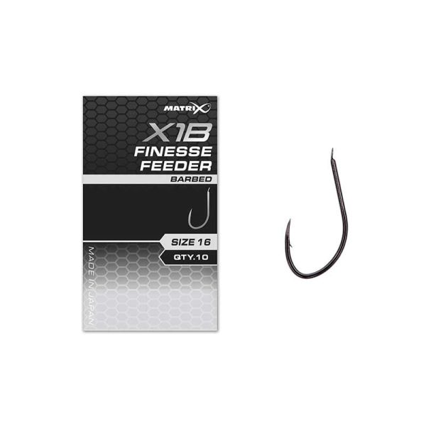 Matrix X1B Finesse Feeder 18 Barbed Lapkás, Szakállas Horog 10db