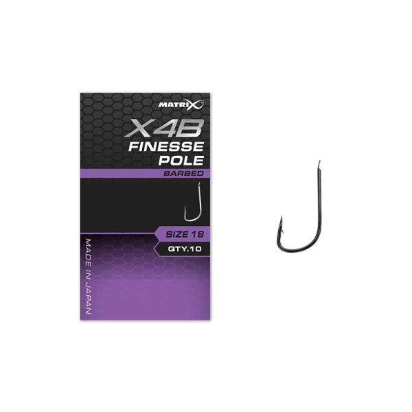 Matrix X4B Finesse Pole 14 Barbed Lapkás, Szakállas Horog 10db