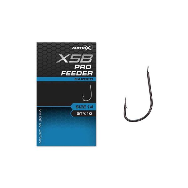 Matrix X5B Pro Feeder 14 Barbed Lapkás, Szakállas Horog 10db