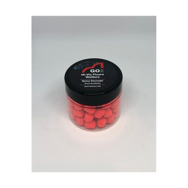 Spotted Fin GO2 Hi-Viz Fluoro Wafter 10mm Spicy Sausage 30g