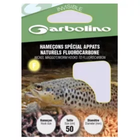   Garbolino Maggot/Caster Hooks To Nylon 16 Lapkás, Szakállas Monofil Előkötött Horog 10db