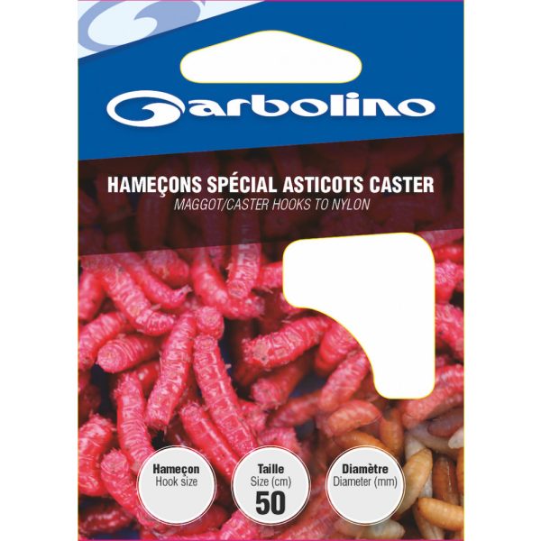 Garbolino - MAGGOT/CASTER HOOKS TO NYLON L14 H12 - Monofil előkötött horog - Előkötött horog - Szakállas horog, Lapkás horog - Szakállas horog, Lapkás horog