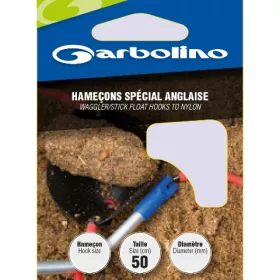   Garbolino Waggler/Stick Float Hooks To Nylon 16 Lapkás, Szakállas Monofil Előkötött Horog 10db