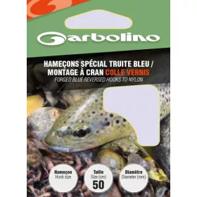   Garbolino Blue Reversed Hooks To Nylon 12 Lakás, Szakállas Előkötött Horog 10db