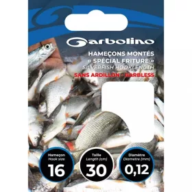   Garbolino Special Silvers Hook to Nylon 0,10mm 30cm 20 Lapkás Szakáll Nélküli Monofil Előkötött Horog 10db