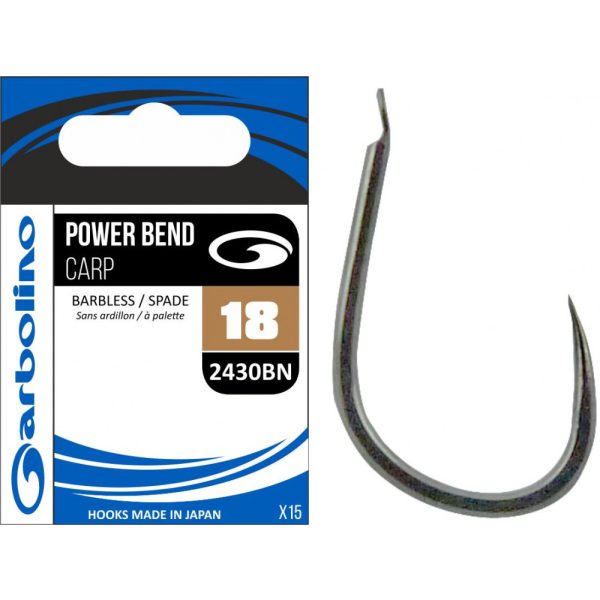 Garbolino - COMMERCIAL MATCH HOOKS - POWER BEND CARP 2430BN - BARBLESS 14 horog