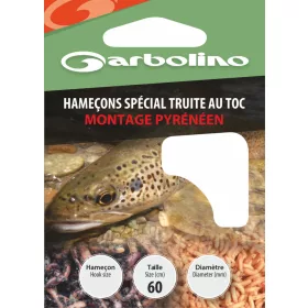   Garbolino Special Trout Hooks / Pyrenean Rig 10 Lapkás, Szakállas Monofil Előkötött Horog 10db