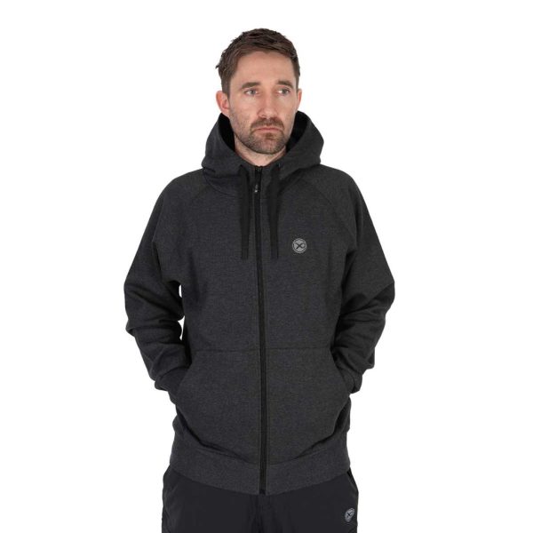 Matrix Charcoal Marl Zip Hoody Pulóver L