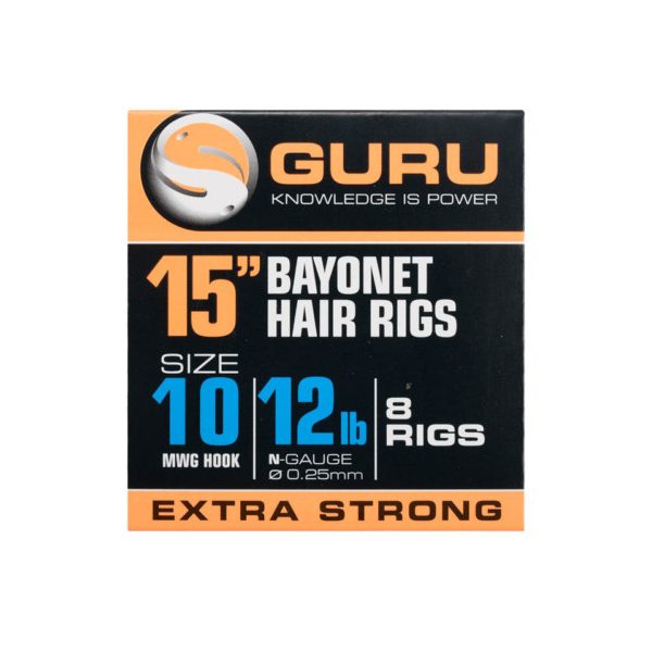 Guru Bayonet Hair Rigs 15" előkötött horog - 38 cm - 10 MWG - 12lb - 0,25mm