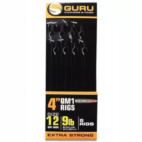   Guru QM1 Speed Stop Ready Rigs 4 előkötött horog - 10 cm - 16 QM1 - 7lb - 0,17mm