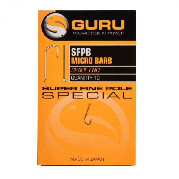 Guru Super Fine Pole hook size 22 (Barbed/Spade End) - horog