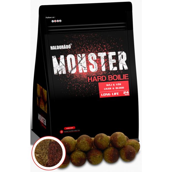 Haldorádó Monster Hard Boilie Máj-Vér 700gr 24mm Bojli