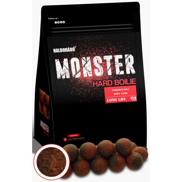 Haldorádó Monster Hard Boilie Fűszeres Máj 700gr 24mm Bojli