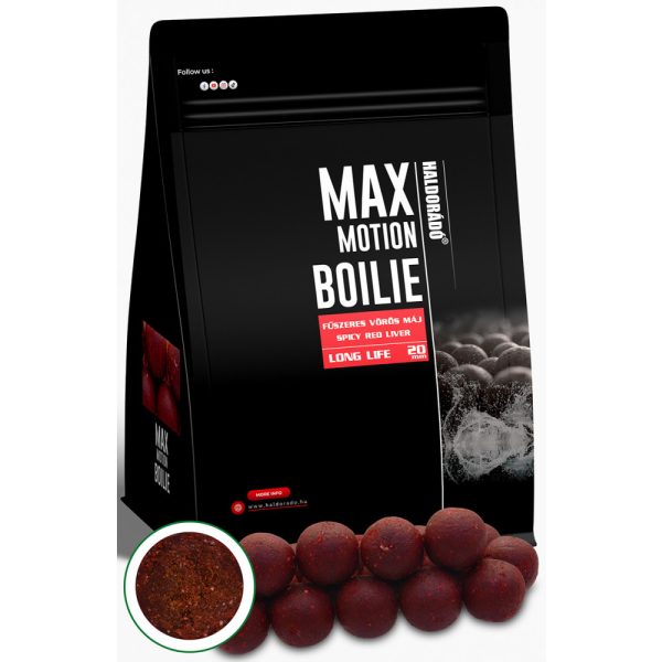 Haldorádó Max Motion Boilie Long Life Fűszeres Vörös Máj 800gr 20mm Bojli