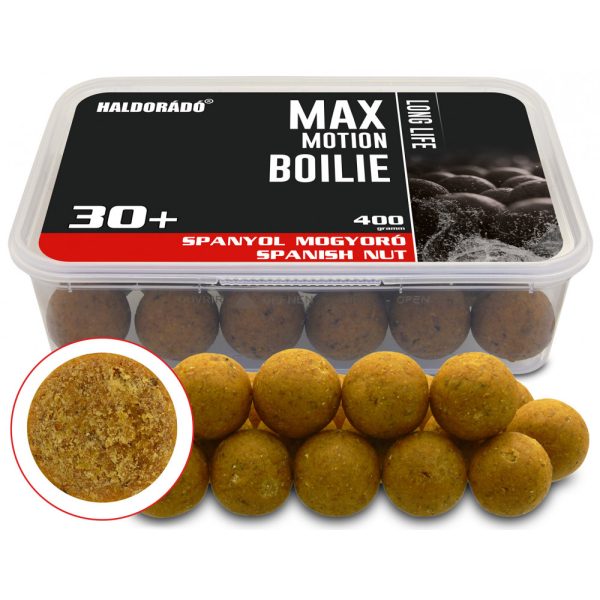 Haldorádó Max Motion Boilie Long Life Spanyol Mogyoró 400gr 30mm Bojli