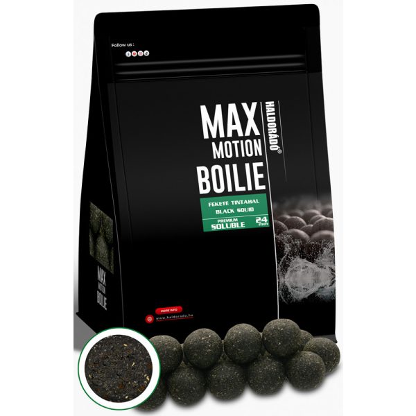 Haldorádó Max Motion Boilie Premium Soluble Fekete Tintahal 800gr 24mm Bojli