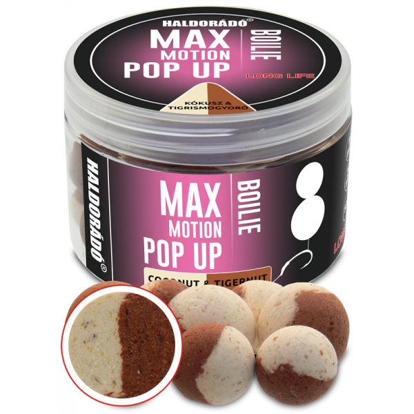 Haldorádó Max Motion Boilie Pop Up Kókusz-Tigrismogyoró 50gr 16-20mm Bojli