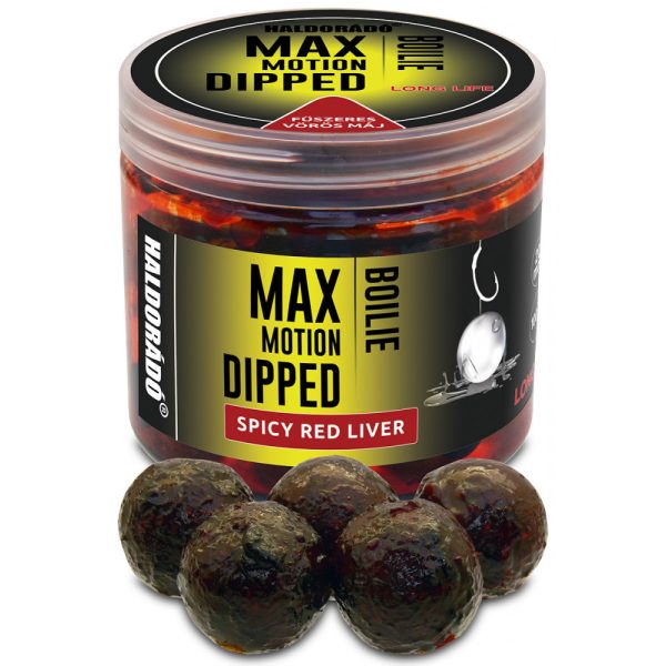 Haldorádó Max Motion Boilie Dipped Fűszeres Vörös Máj 100gr 20mm Bojli