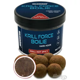   Haldorádó Krill Force Boilie Hard Hook Wafter 16, 20 mm Krill Hot Spicy Csalizó Bojli 70gr