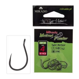   Mikado Method Feeder MF13 12 Füles, Szakállas Pontyozó Horog 10db