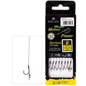   Mikado Method Feeder Csalitüskés 12 Füles, Szakállas Előkötött Horog 8db
