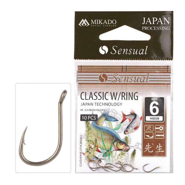 Mikado Sensual Classic 12 Füles, Szakállas Pontyozó Horog 10db