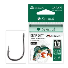   Mikado Sensual Drop Shot 3/0 Füles, Szakállas Egyágú Ragadozóhalas Horog 10db
