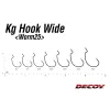 Decoy Worm25 Kg Hook Wide 5/0 Ns Fekete Szakállas, Füles Offset Horog 4db