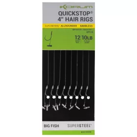   Korum Big Fish Hair Rigs W Quickstops Size 10 Füles Szakáll Nélküli Monofil Előkötött Horog