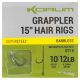 Korum Grappler Hair Rigs 15"  10 Szakáll Nélküli Füles Monofil Előkötött Horog