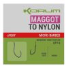 Korum Xpert Maggot Hooks To Nylon Monofil Előkötött Szakállas Horog 14