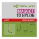 Korum Xpert Maggot Hooks To Nylon Monofil Előkötött Szakállas Horog 14