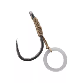   Korum Banded Hook Hairs 10 Szakáll Nélküli, Füles Bojlis Horog Pelletkarikával 5db
