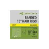 Korum Banded Hair Rigs 10 Barbless Szakáll Nélküli, Füles Monofil Előkötött Horog 8db